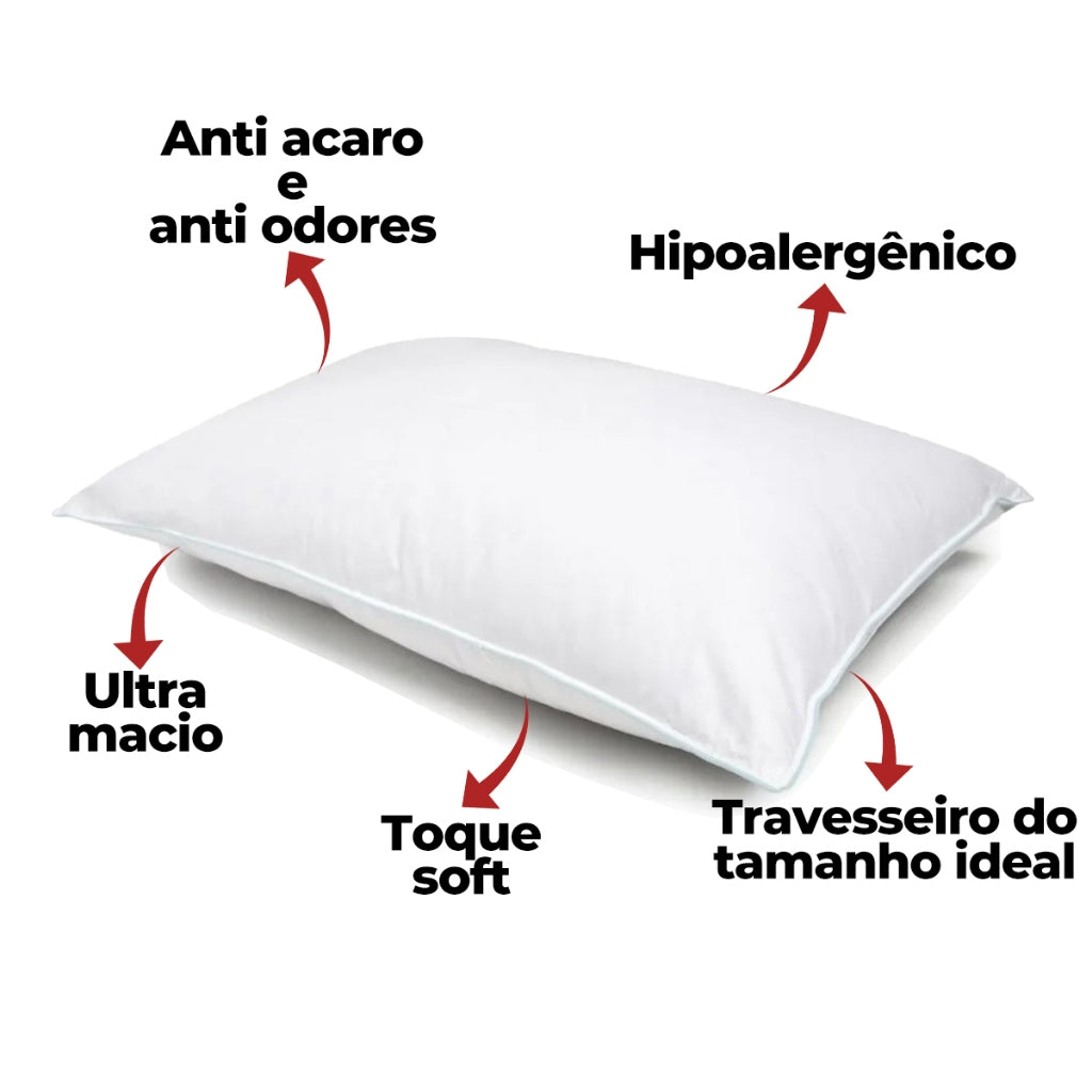 Kit de 2/4 Travesseiros Pluma de Ganso