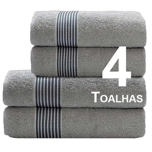Kit Jogo De Toalhas Banho E Rosto 4pcs Duo Algodao Cores Camesa